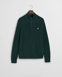 Ribbed Cotton Wool Half-Zip Sweater