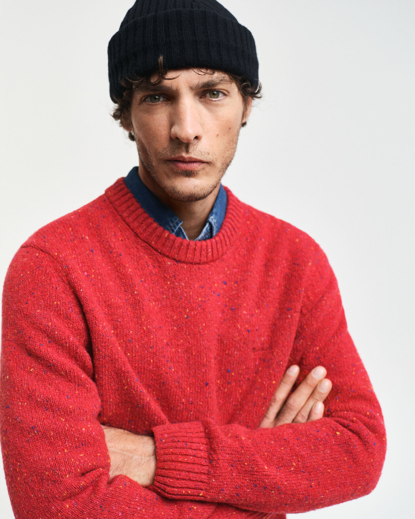 Wool Nepps Crew Neck Sweater