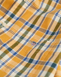 Regular Fit Checked Cotton Linen Short Sleeve Shirt