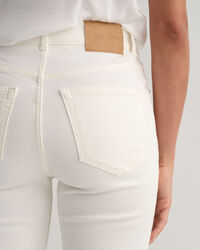 White Cropped Slim Fit Jeans