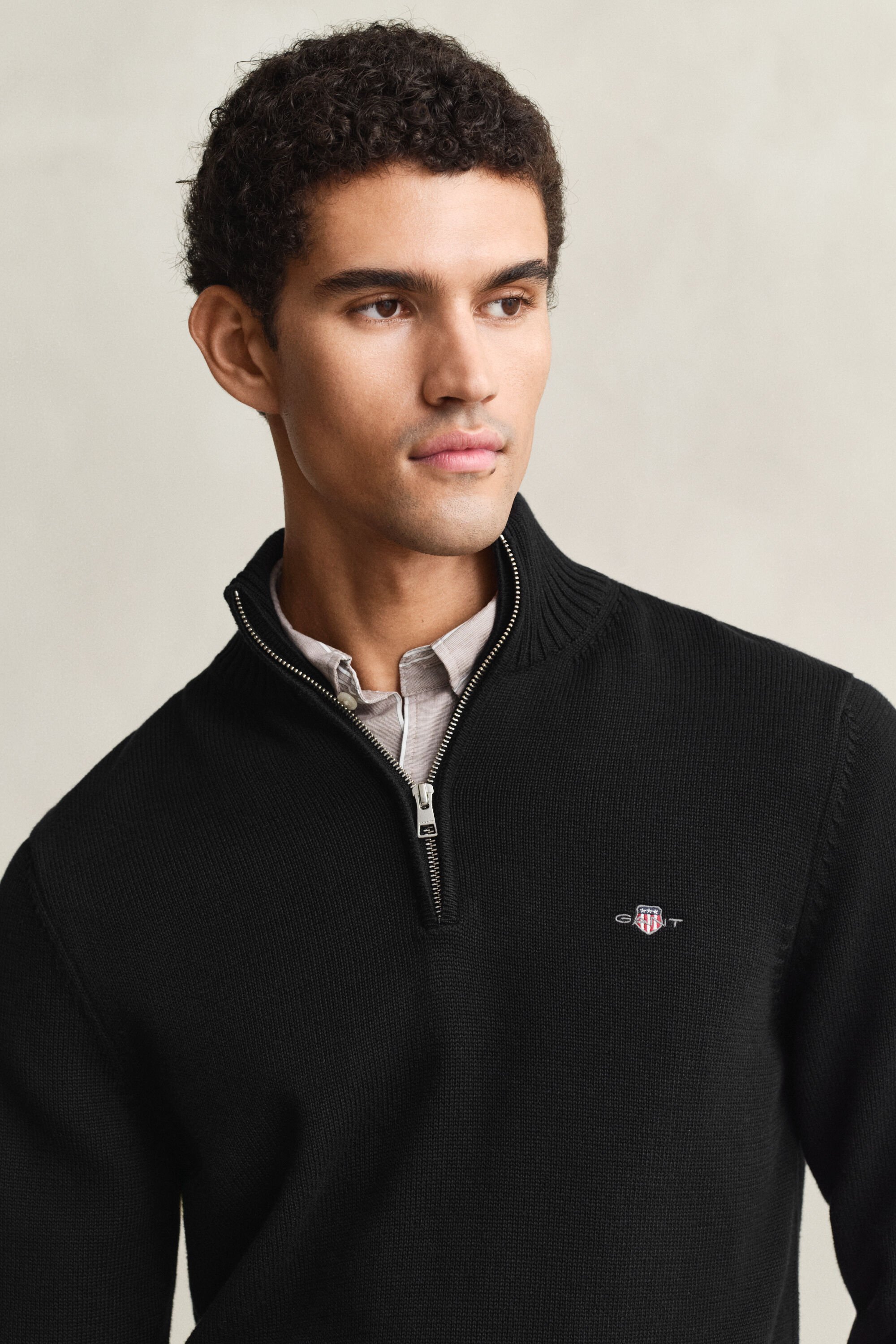 Casual Cotton Half-Zip Sweater