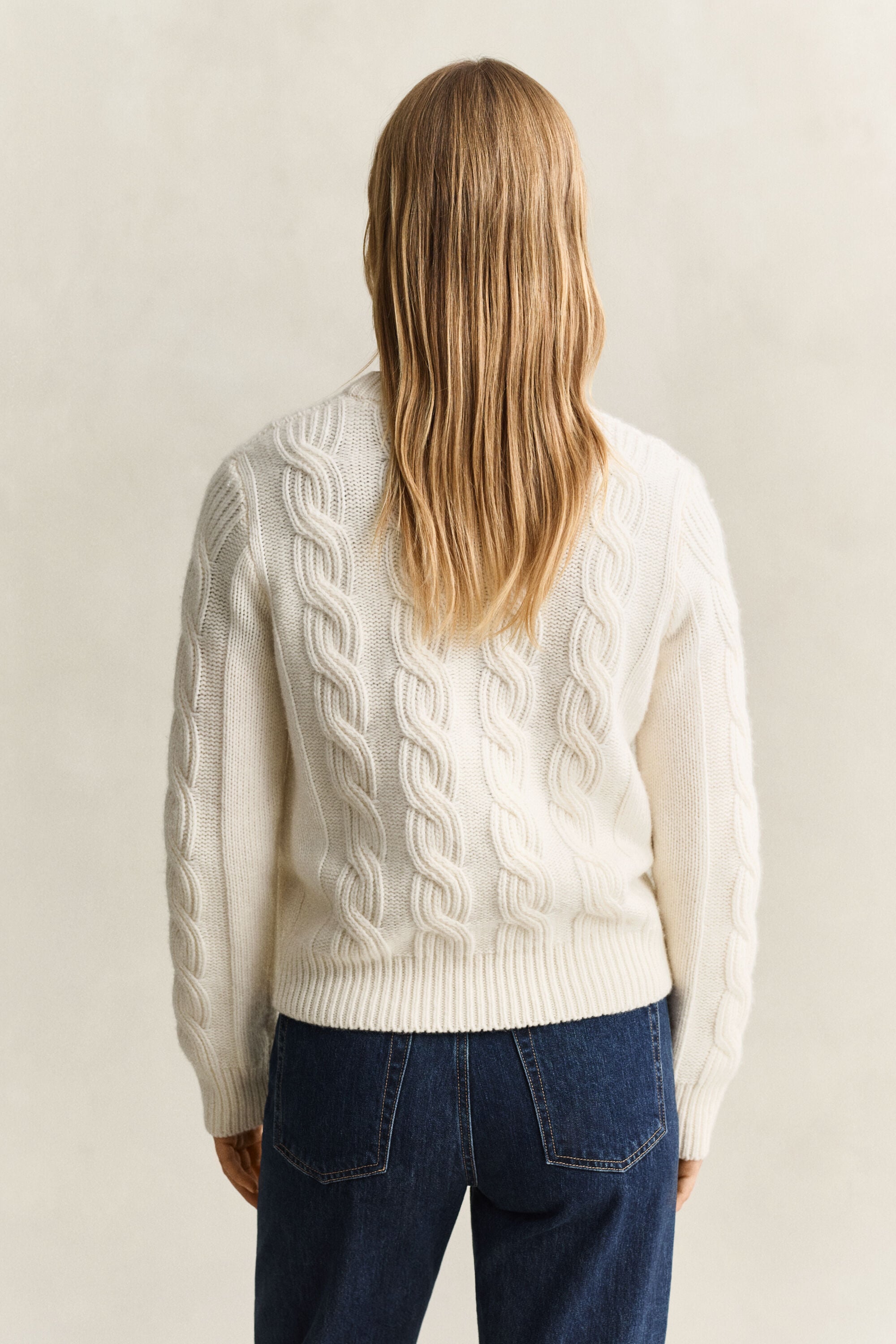 Wool Blend Cable Knit Sweater