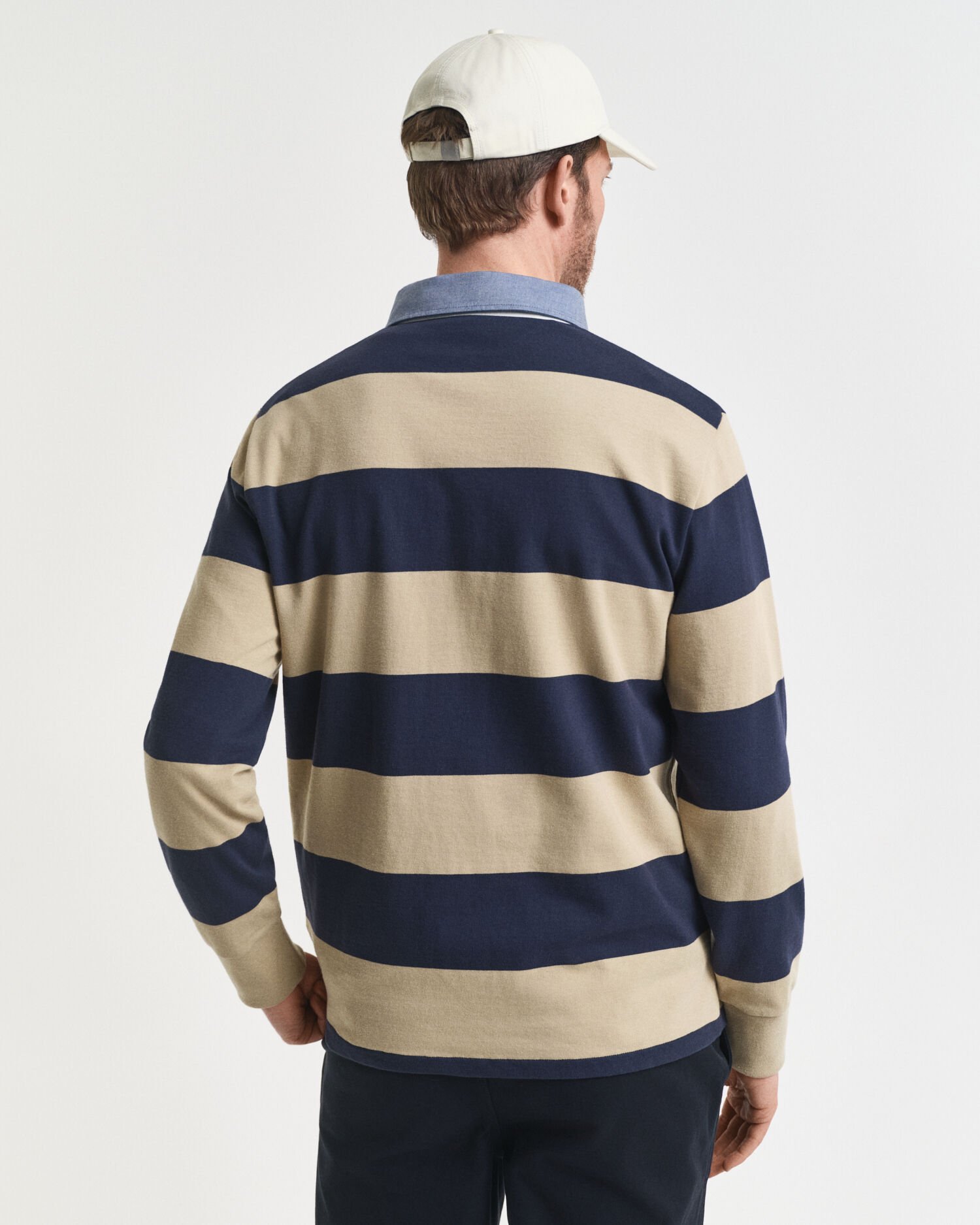 Chambray Collar Striped Heavy Rugger