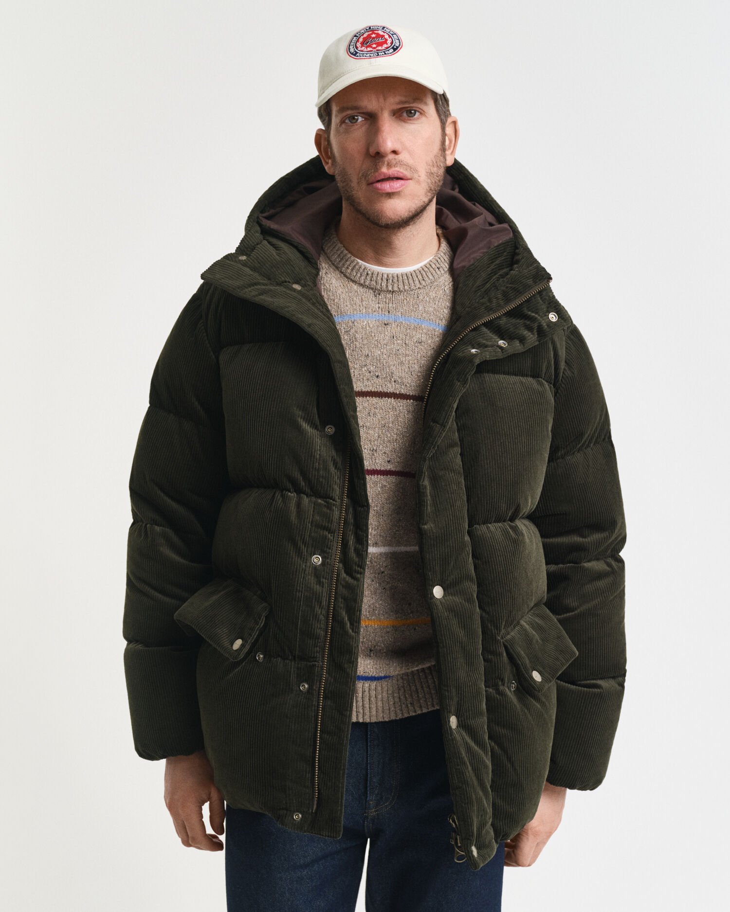 Corduroy Down Puffer Jacket