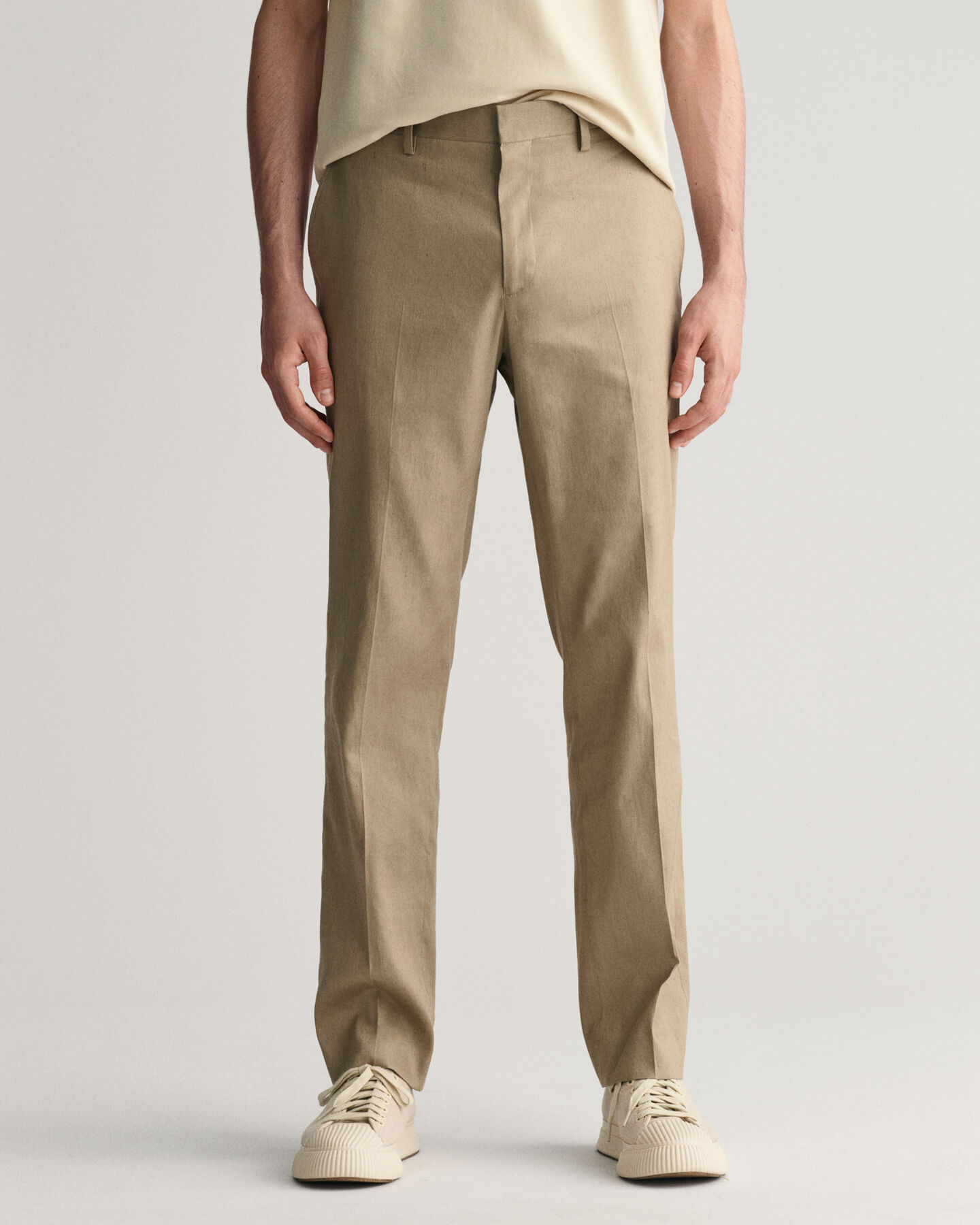 Slim Fit Cotton Linen Suit Pants