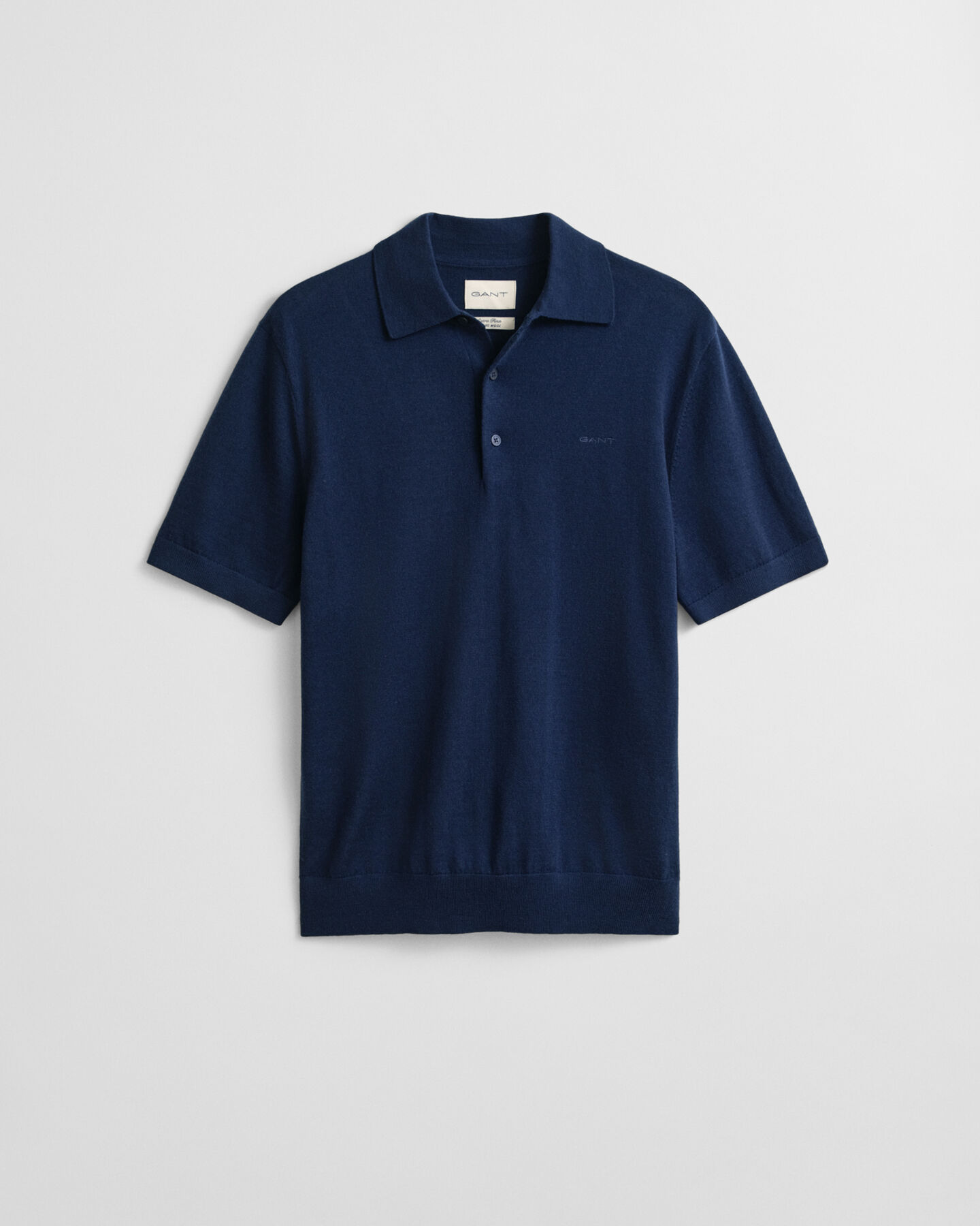 Extra Fine Merino Wool Short Sleeve Polo Sweater