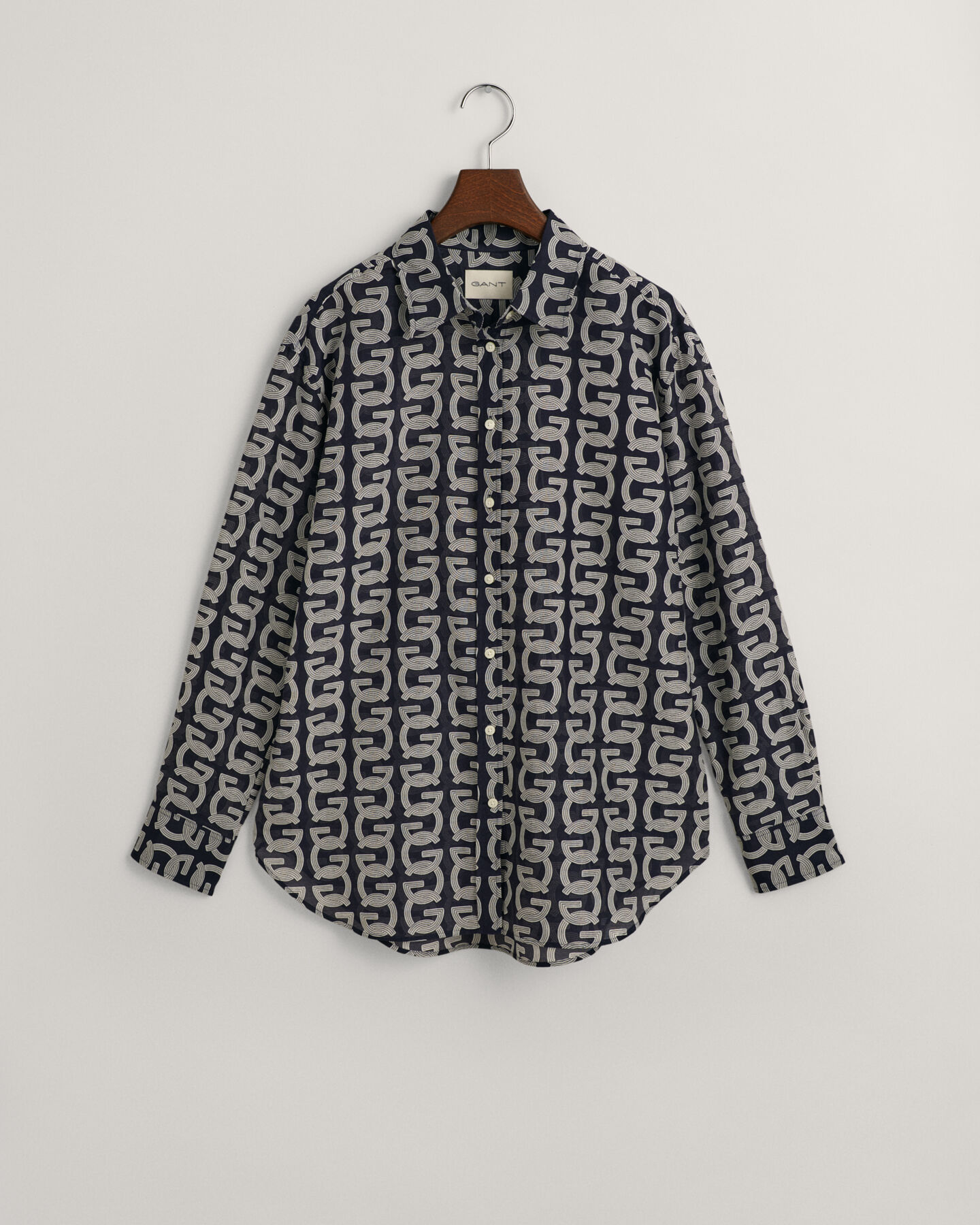 Relaxed Fit G Patterned Cotton Silk Shirt