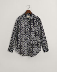 Relaxed Fit G Patterned Cotton Silk Shirt