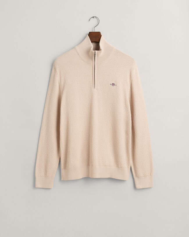 Structured Cotton Half-Zip Sweater