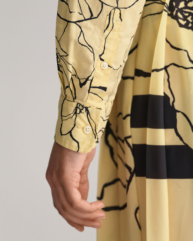 Regular Fit Line Drawing Cotton Voile Shirt