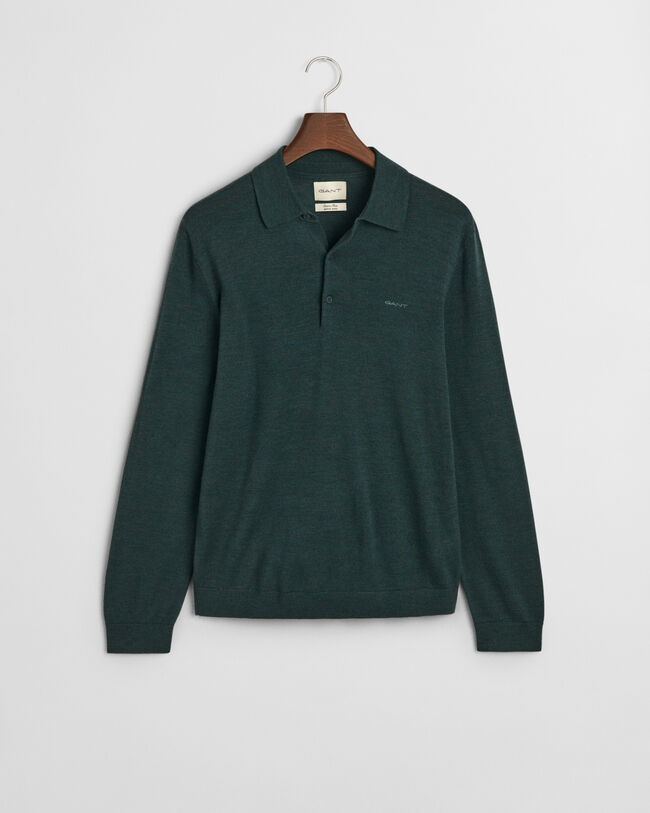 Extra Fine Merino Wool Polo Sweater