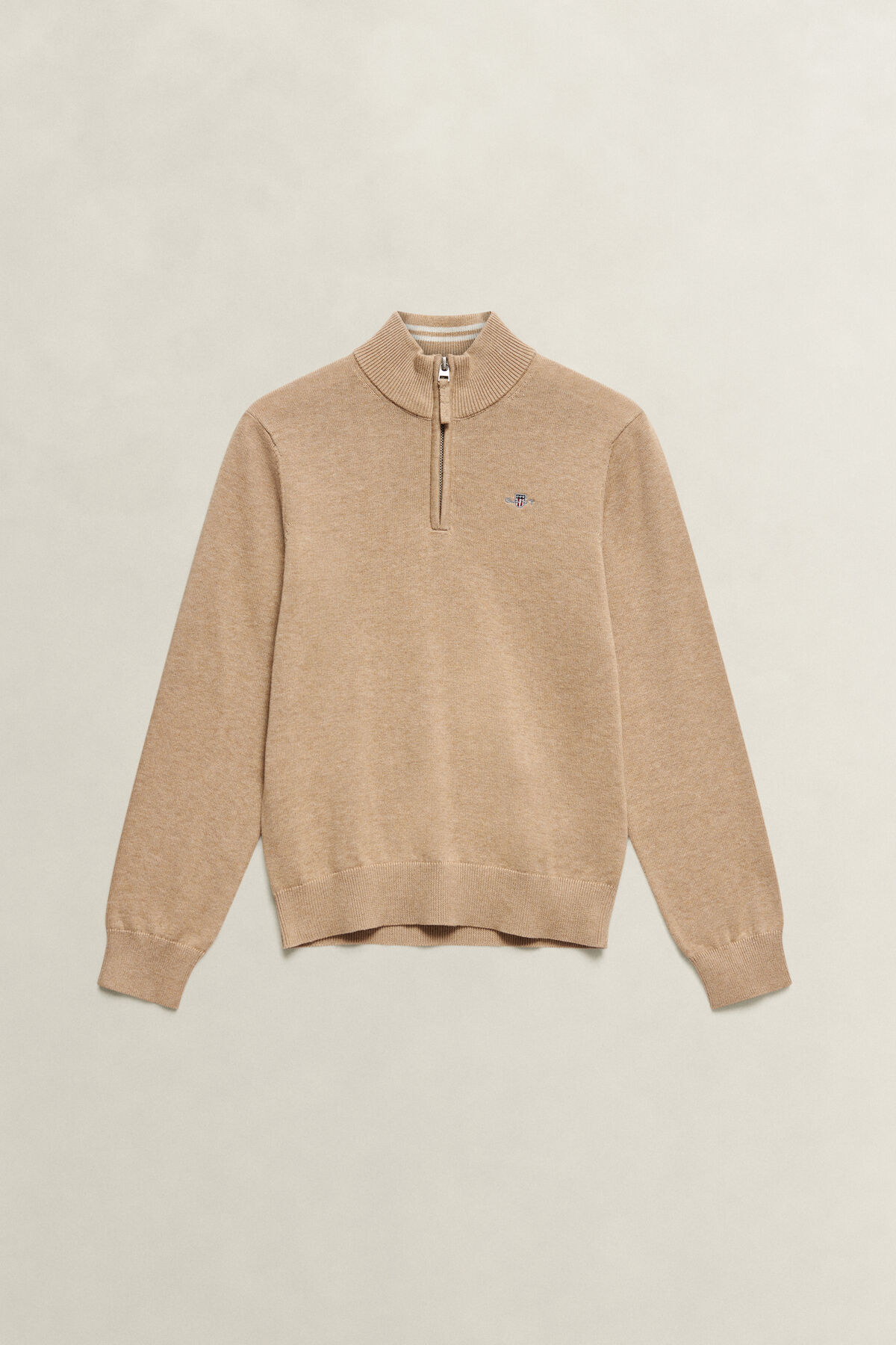 Teen Boys Shield Half-Zip Sweater — OAT BEIGE MARL