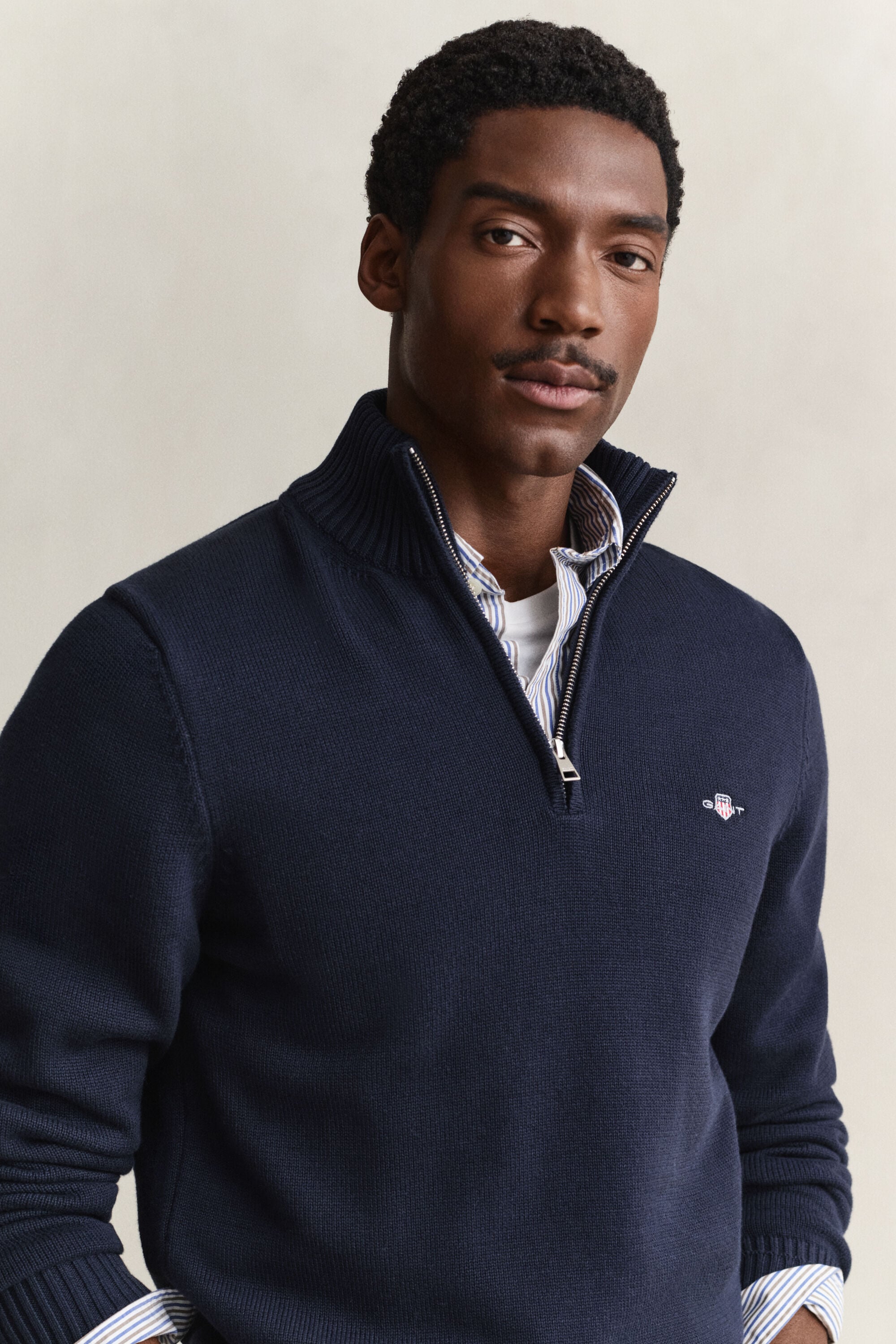 Casual Cotton Half-Zip Sweater