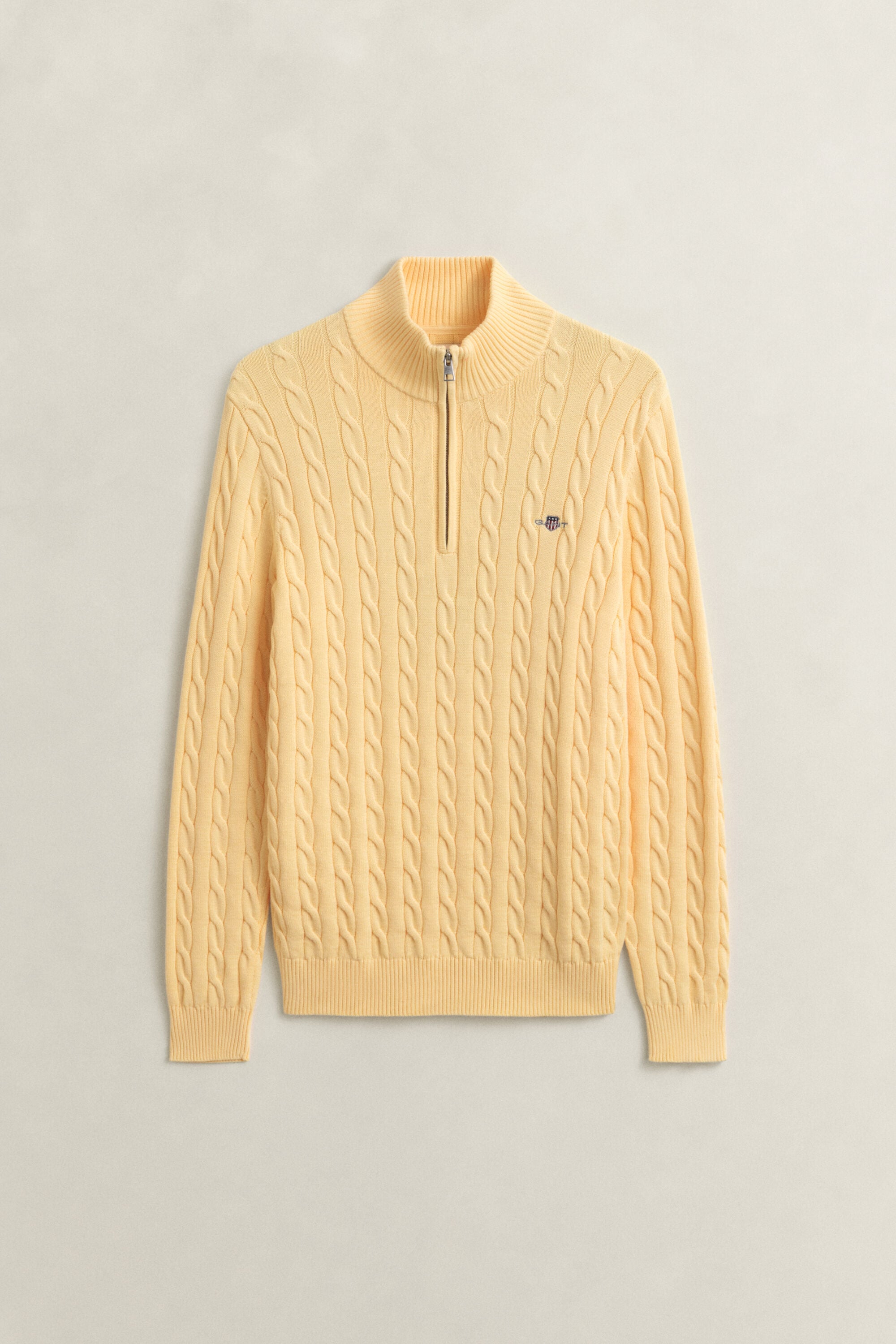 Cotton Cable Knit Half-Zip Sweater