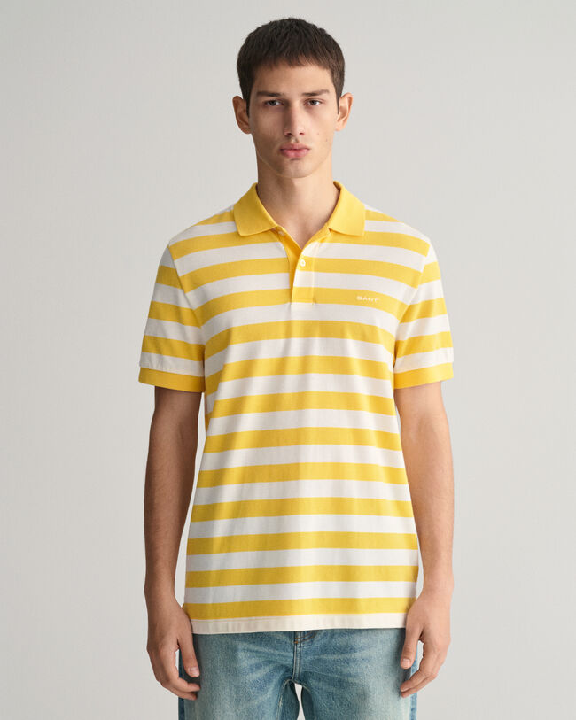 Wide Striped Piqu&eacute; Polo Shirt