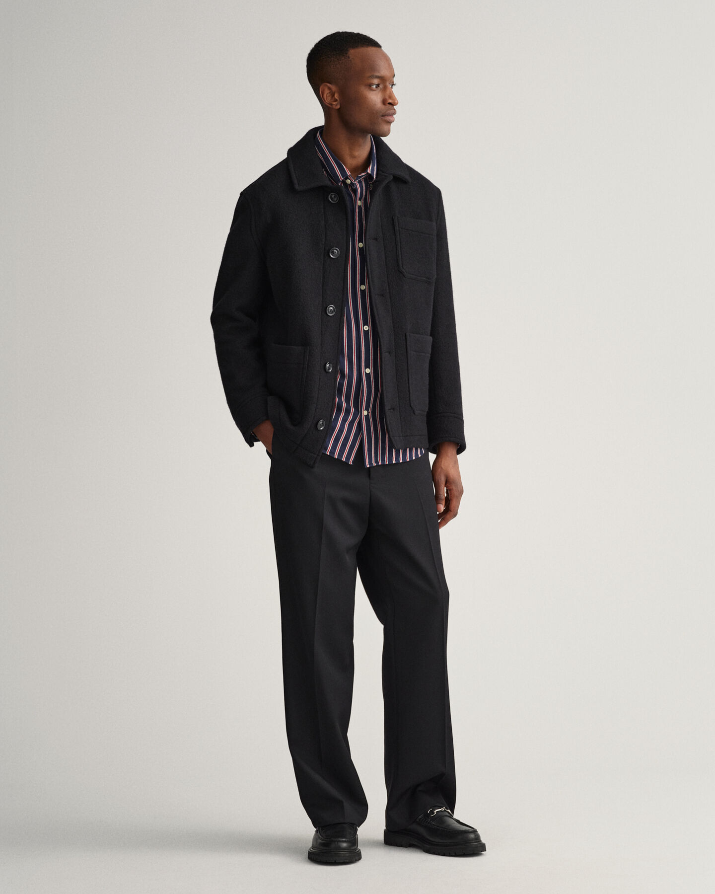 Relaxed Fit Dobby Stripe Shirt