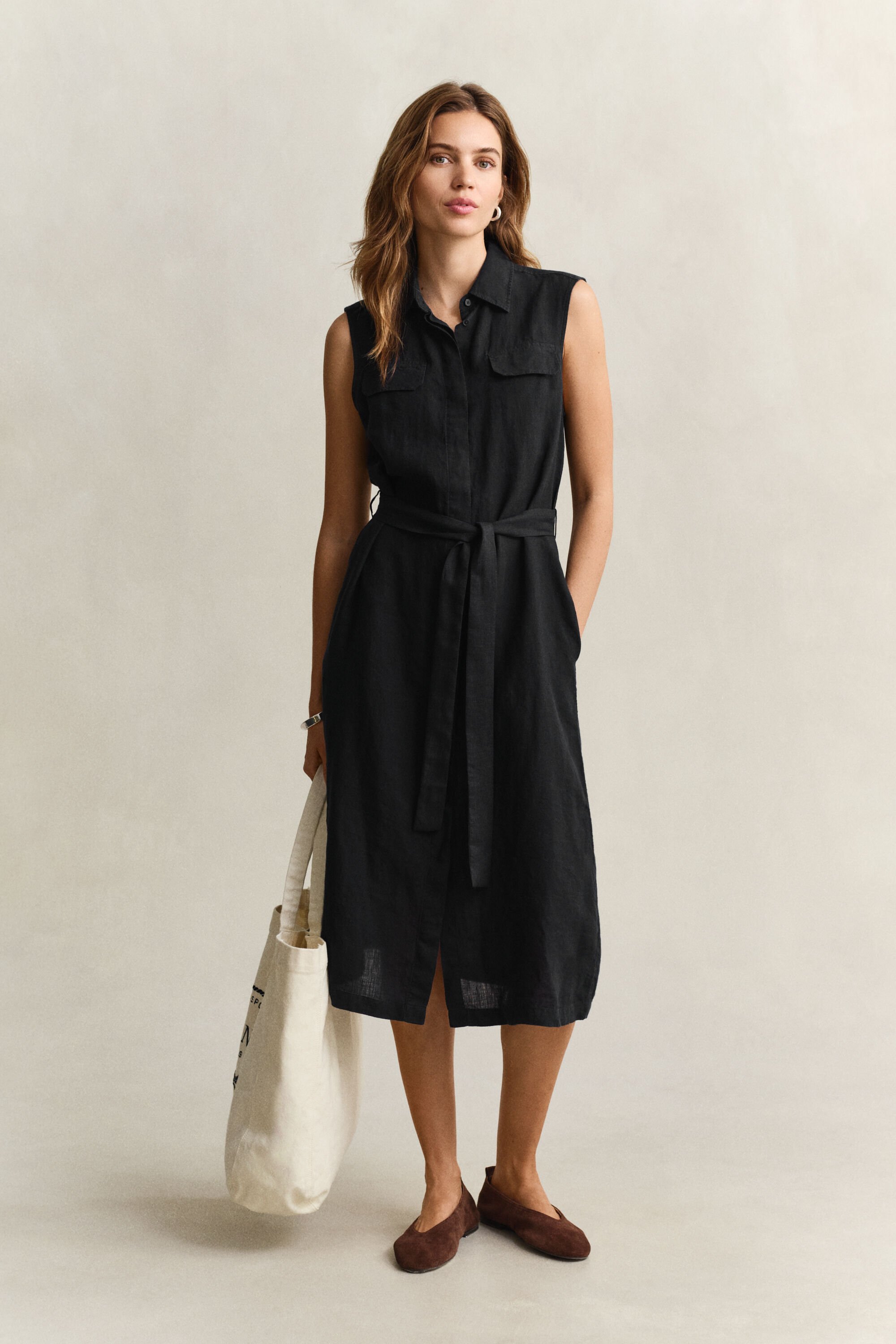 Sleeveless Linen Dress