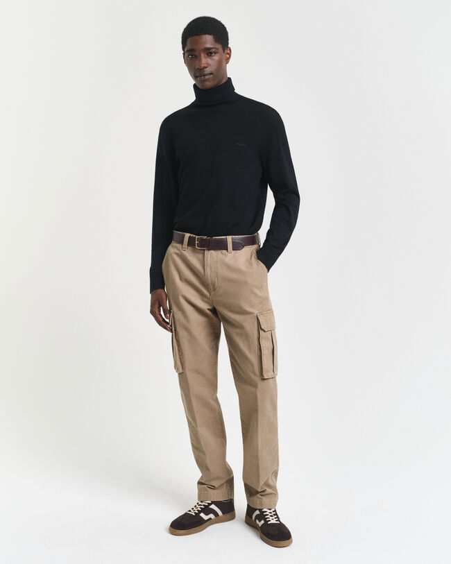 Regular Fit Cotton Twill Cargo Pants
