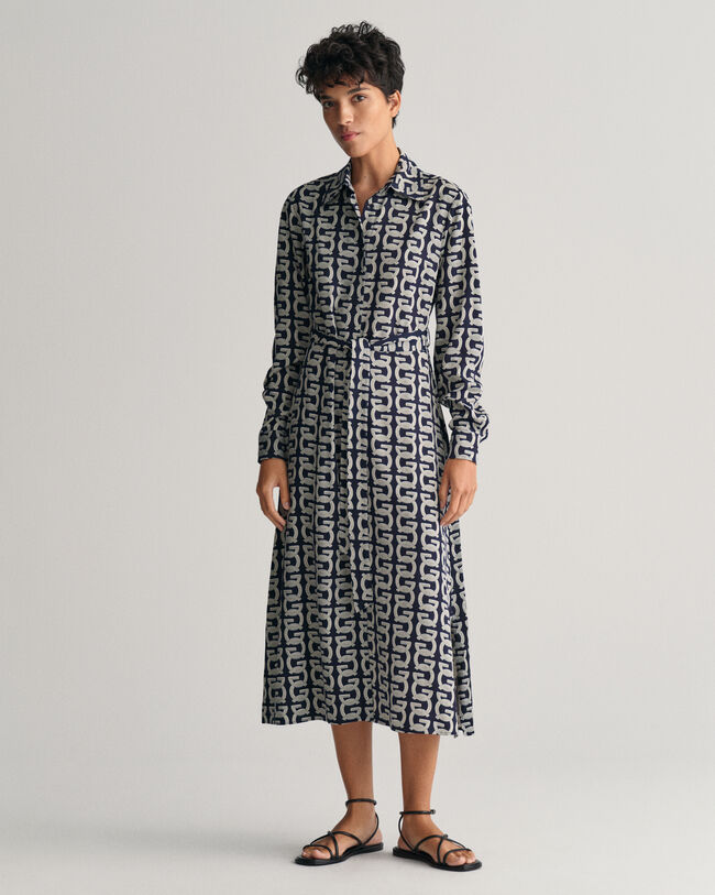 G Patterned Shirt Dress