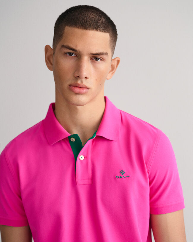 Contrast Collar Piqu&eacute; Polo Shirt