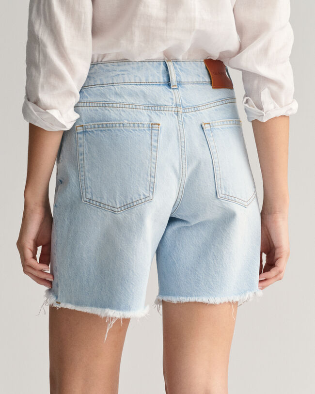 Regular Fit Mid Length Denim Shorts