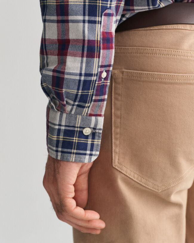 Regular Fit Plaid Flannel Jaspé Shirt