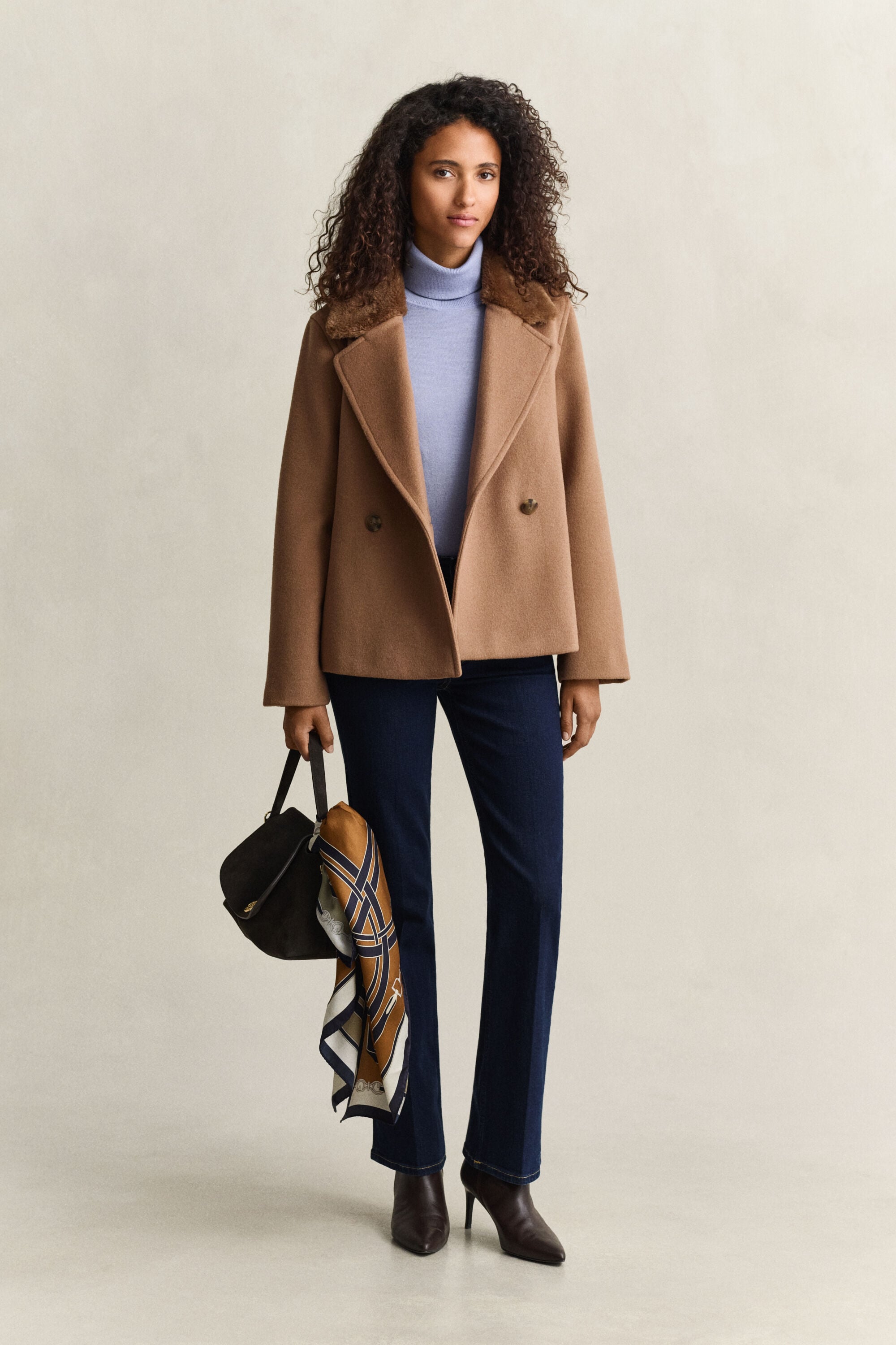 Faux Fur Collar Jacket