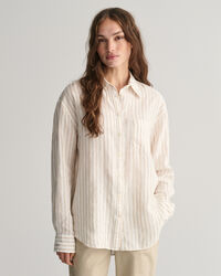 Relaxed Fit Striped Linen Shirt