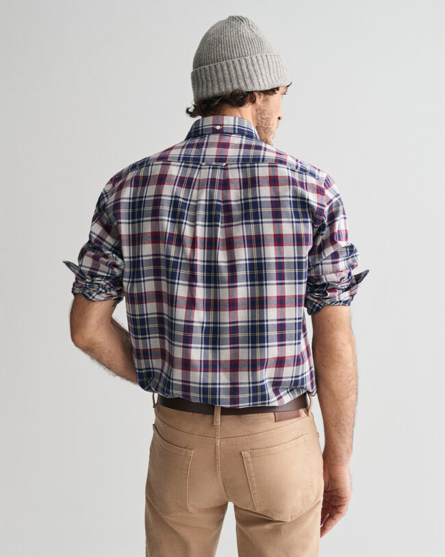 Regular Fit Plaid Flannel Jaspé Shirt
