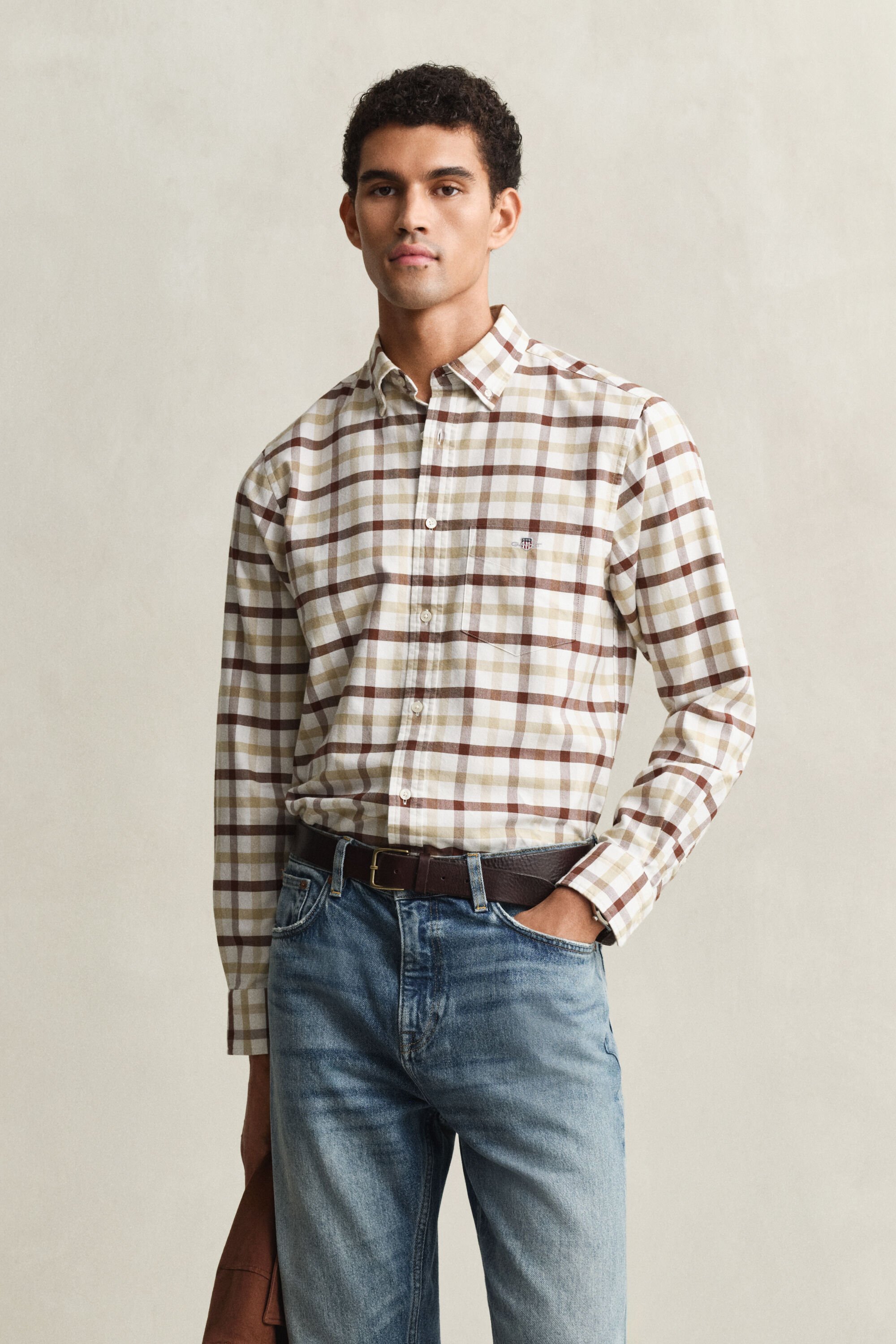 Regular Fit Checked Oxford Shirt