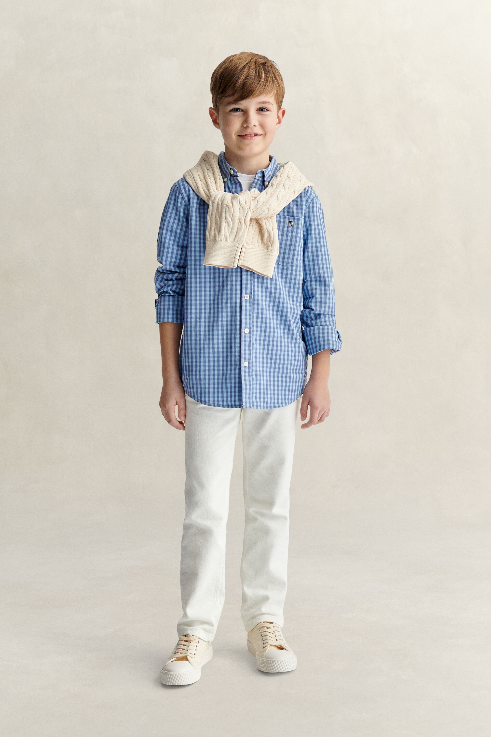 Teen Boys Gingham Poplin Shirt