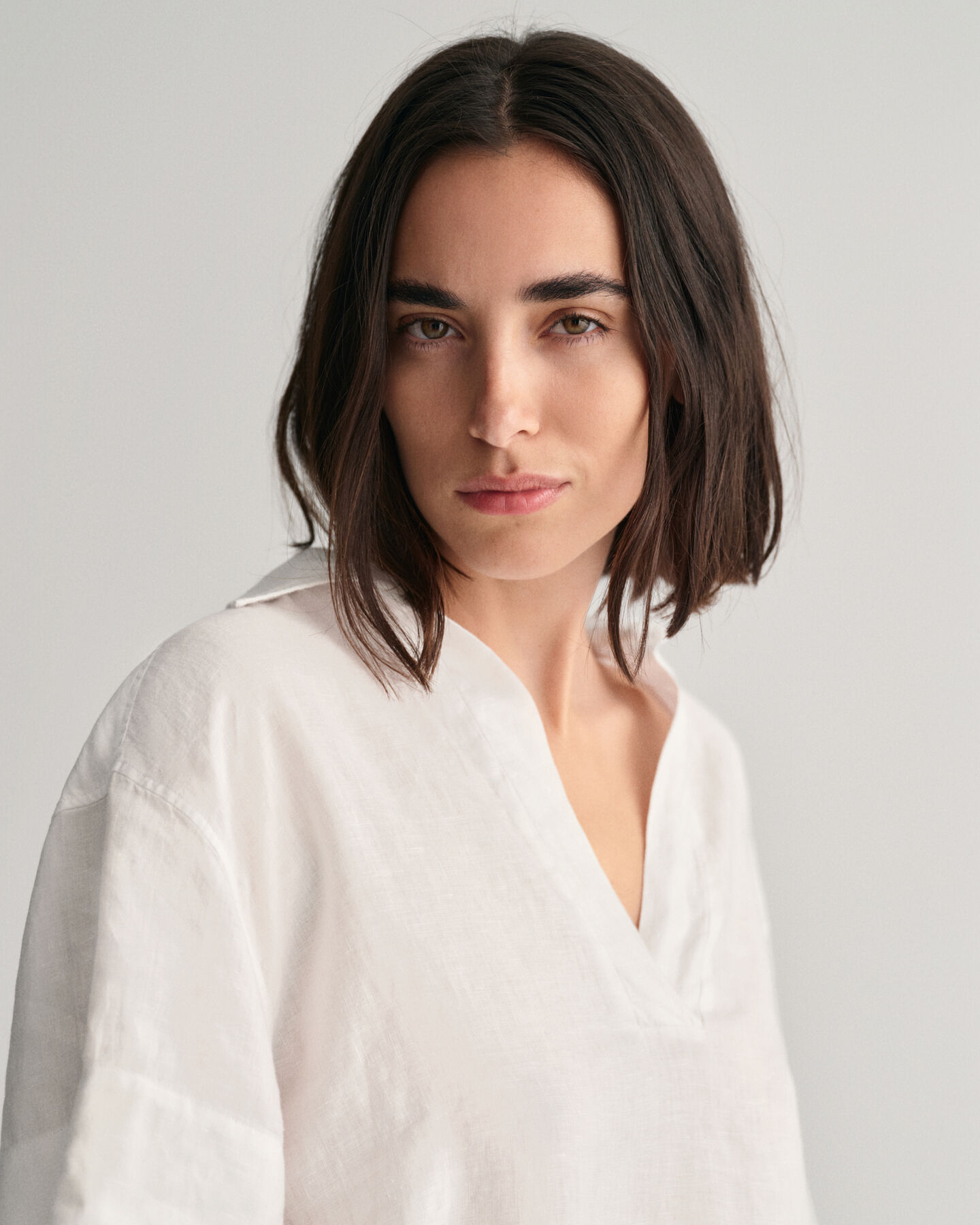 Relaxed Fit Linen Popover Short Sleeve Shirt