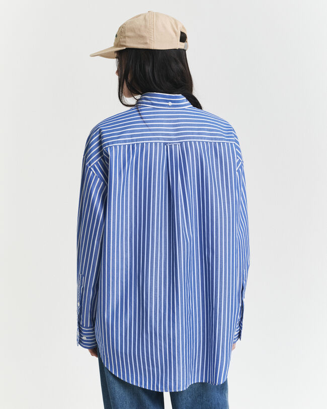 Oversized Striped Poplin Shirt