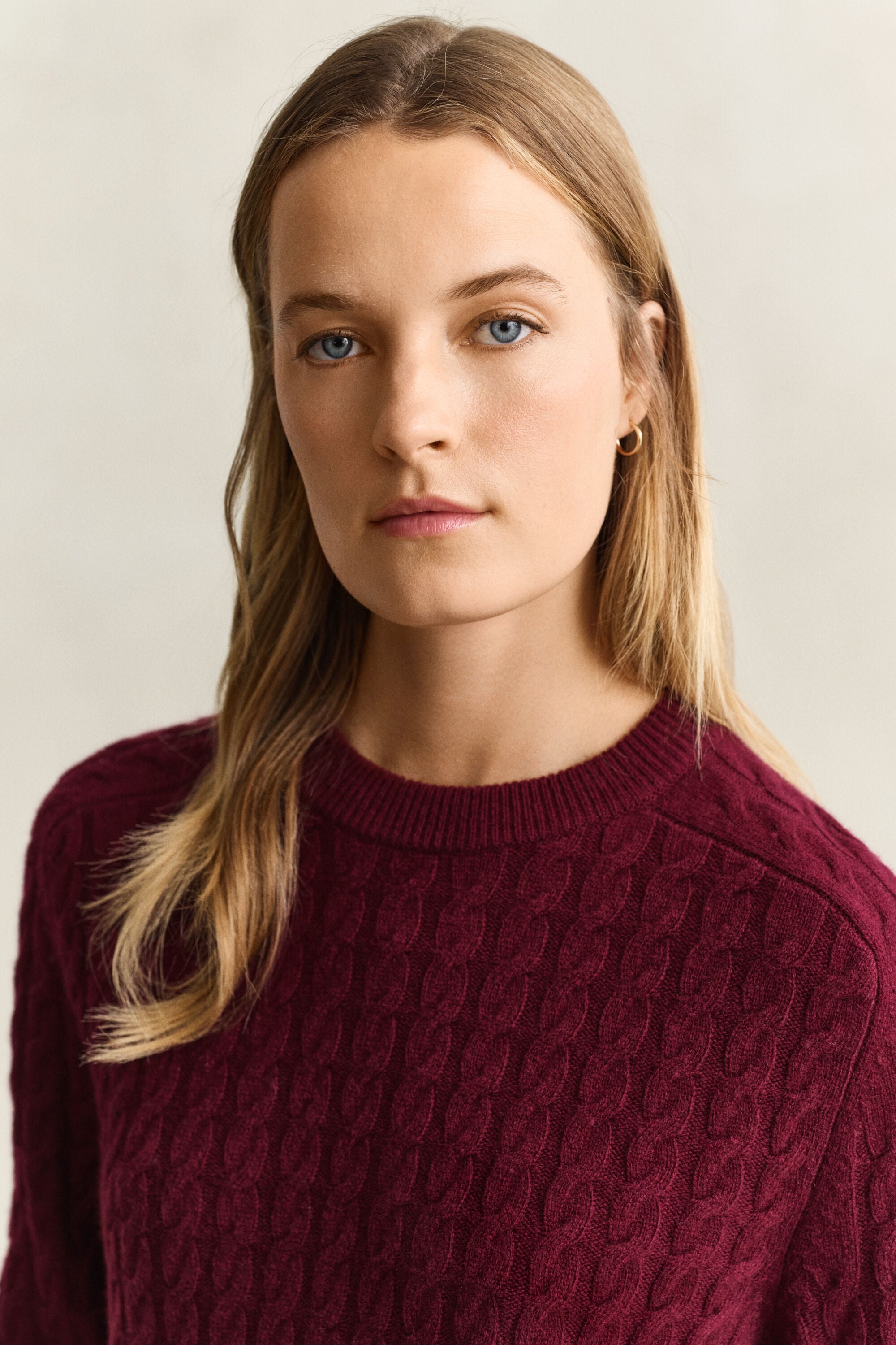 Wool Cashmere Cable Knit Sweater