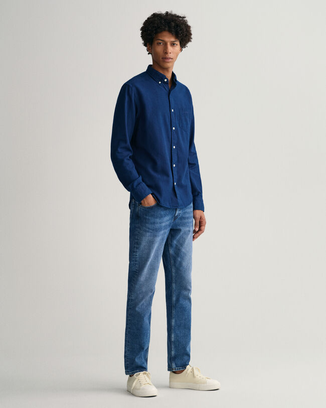 Regular Fit Indigo Oxford Shirt