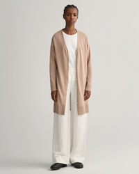 Linen Blend Long V-Neck Cardigan