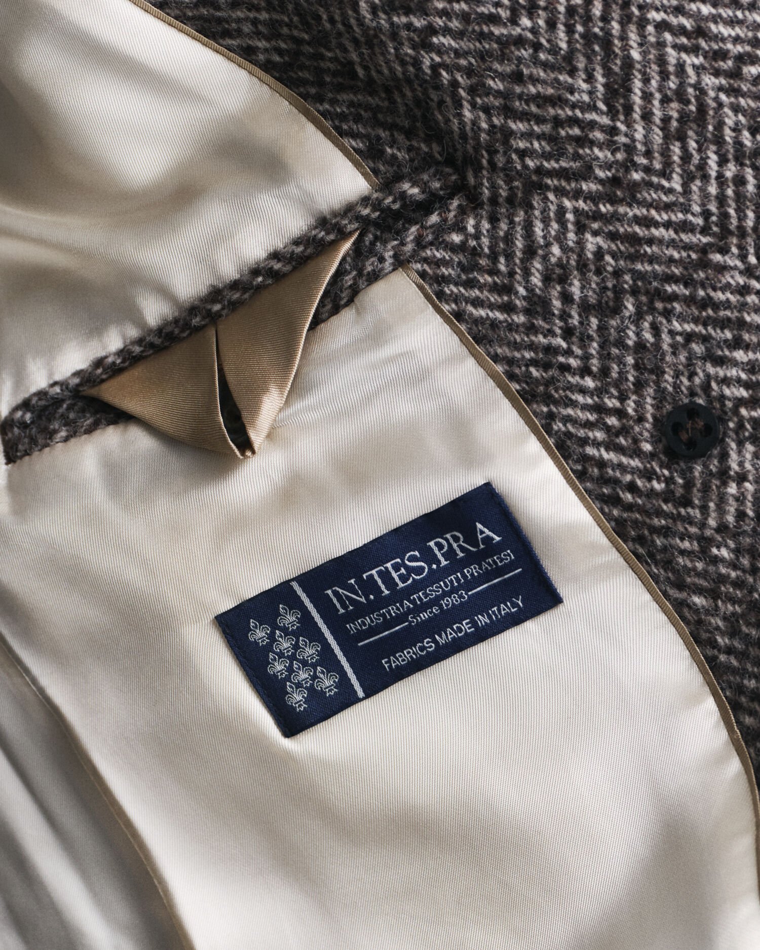 Herringbone Wool Blend Overcoat