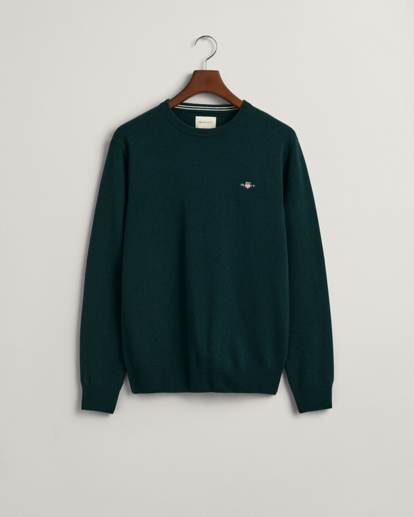 Pull Homme GANT Col Rond - Laine D'agneau Superfine - Coupe Droite - Entretien Facile - Basique élégant Pour L'hiver