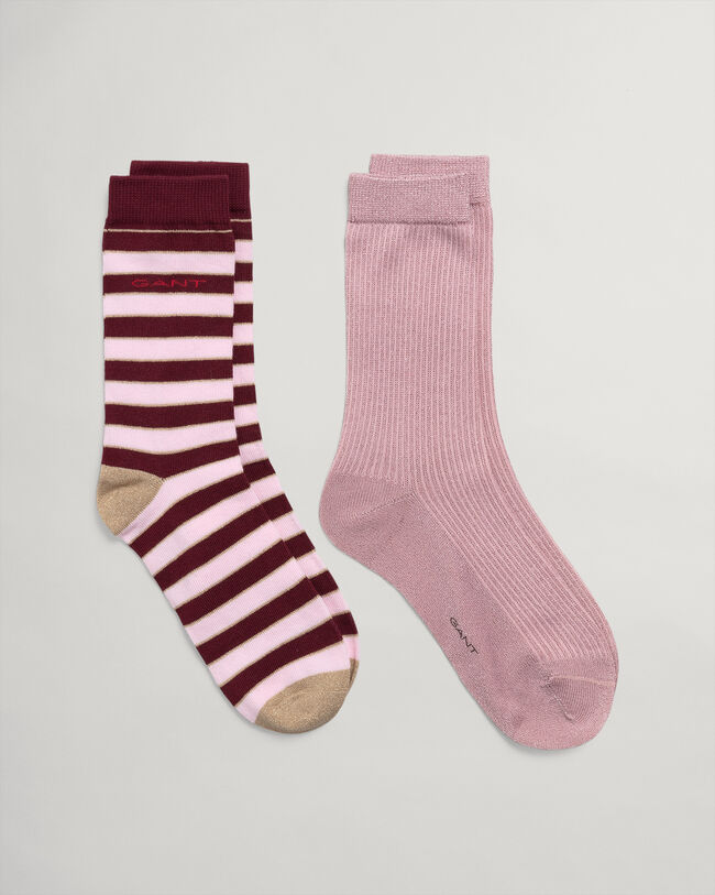 2-Pack Glitter Stripe Socks