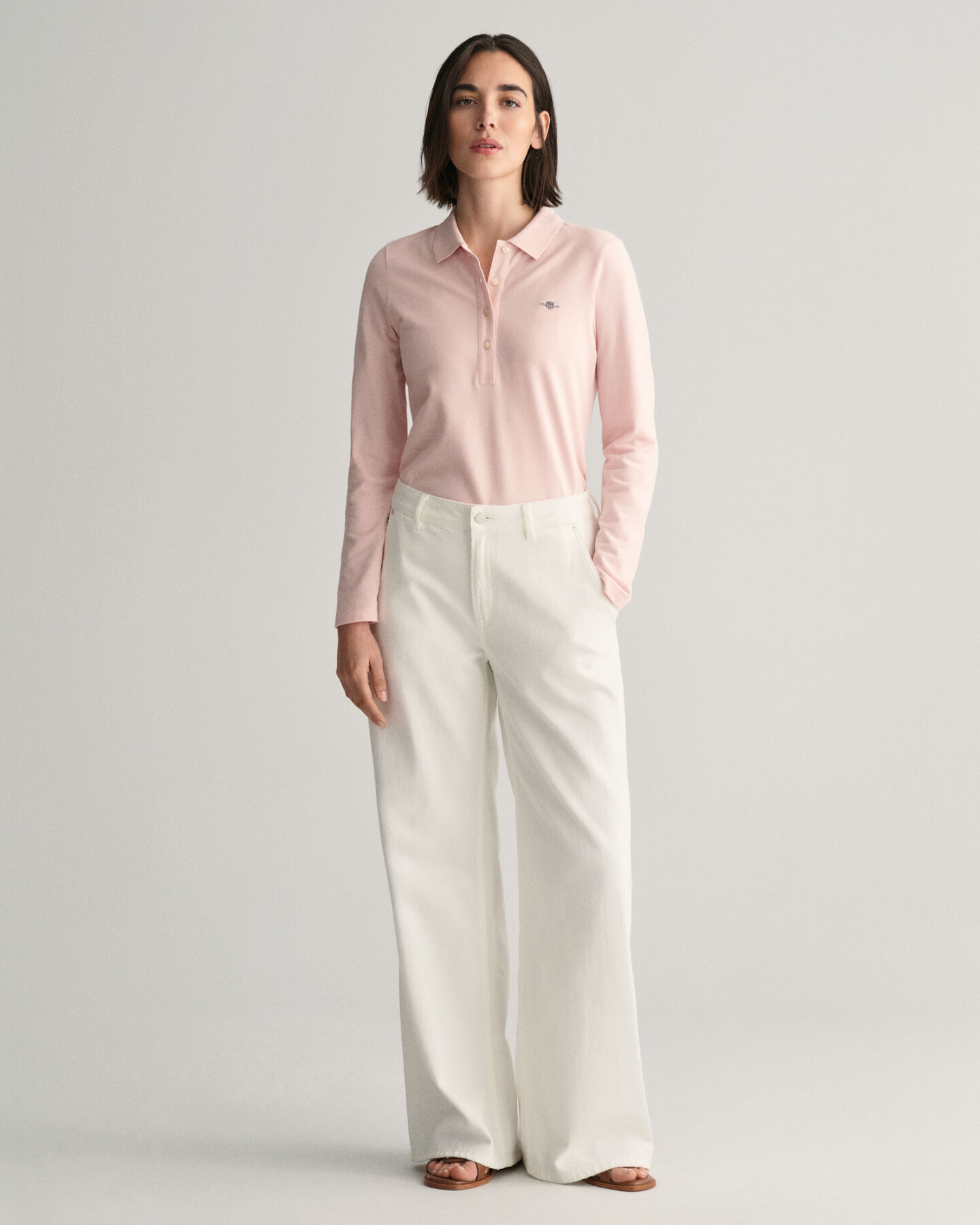 Shield Long Sleeve Piqu&eacute; Polo Shirt