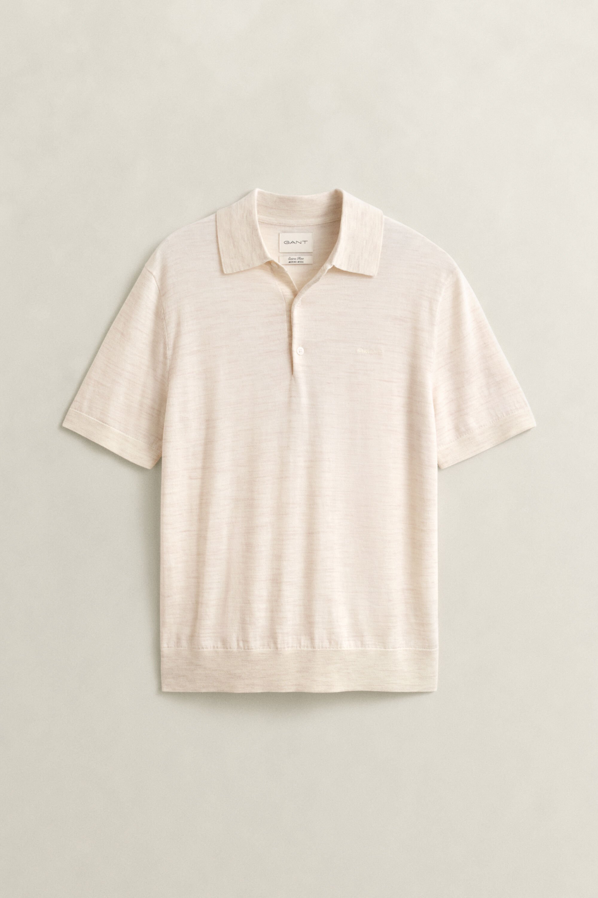 Extra Fine Merino Wool Short Sleeve Polo Sweater