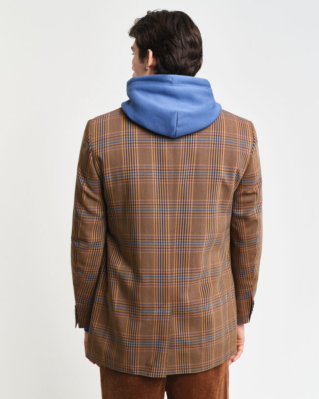 Relaxed Fit Checked Wool Blazer