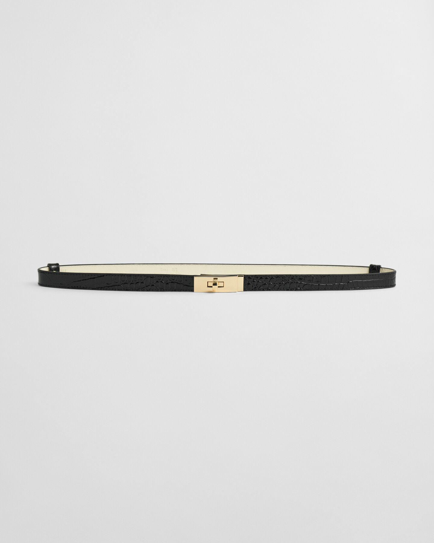 Turn-Lock Buckle Croc Effect Belt