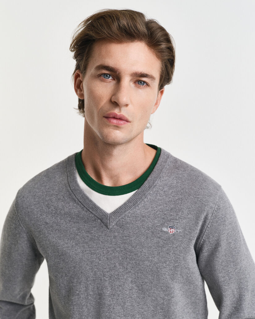 Classic Cotton V-Neck Sweater