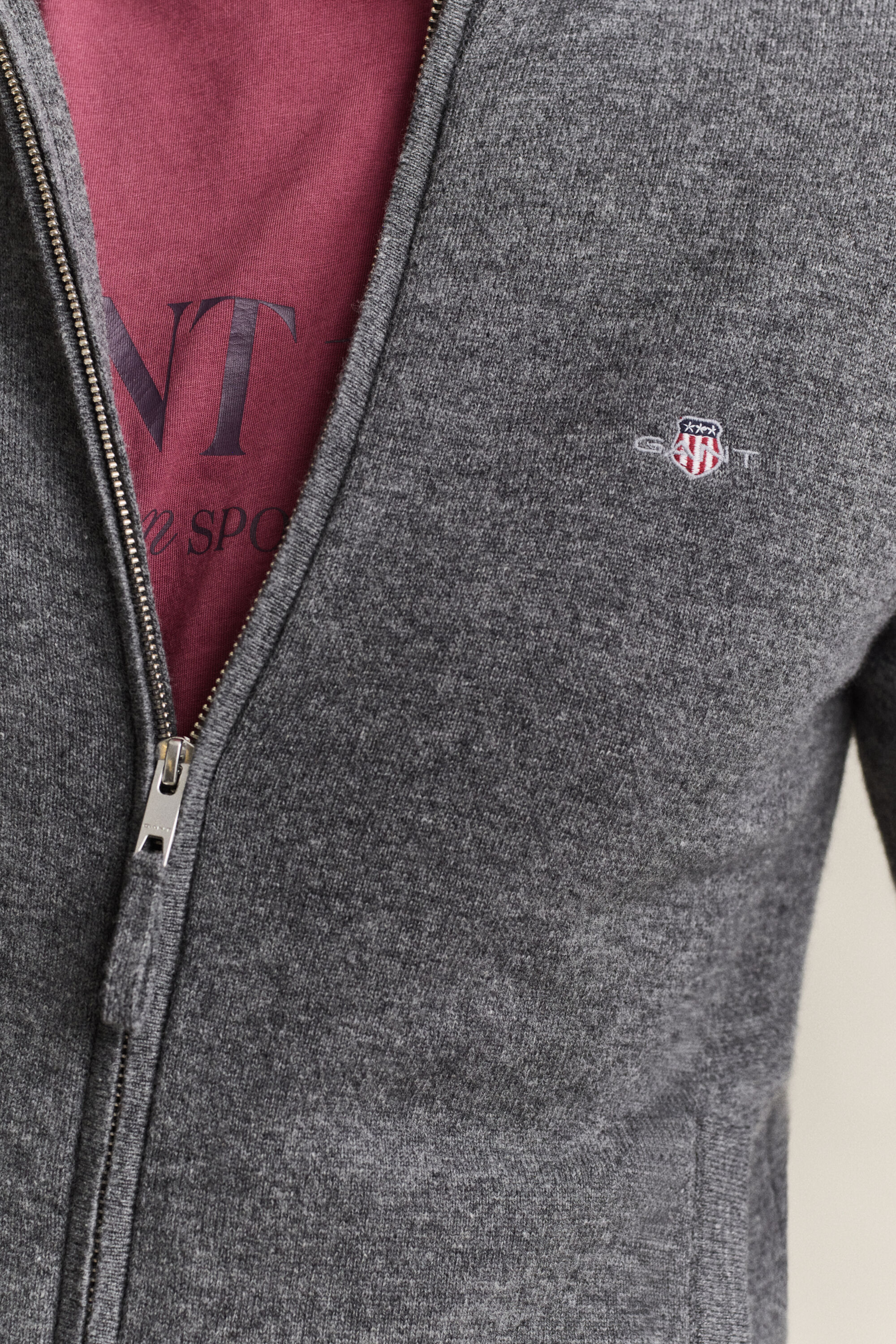 Lambswool Zip Cardigan