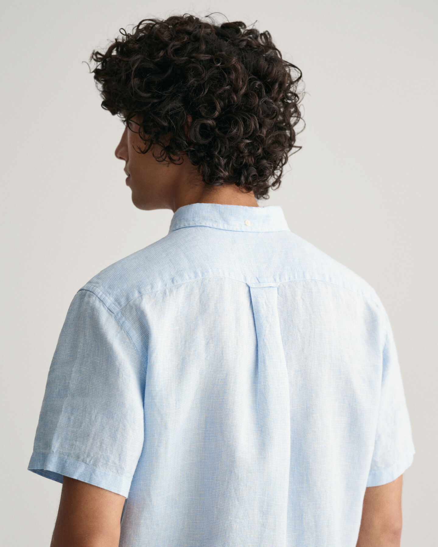 Regular Fit Houndstooth Linen Short Sleeve Shirt