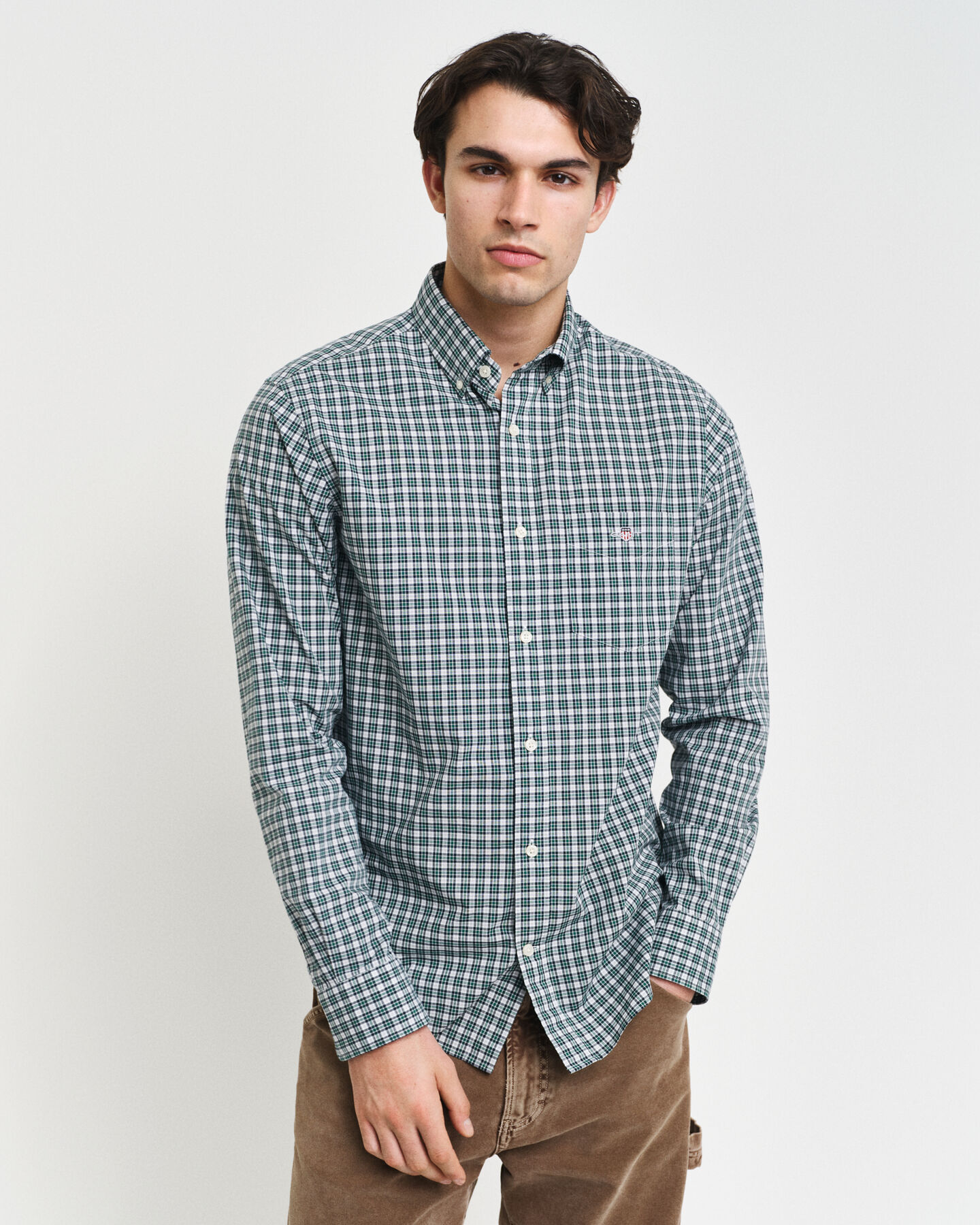 Regular Fit Small Checked Poplin Shirt