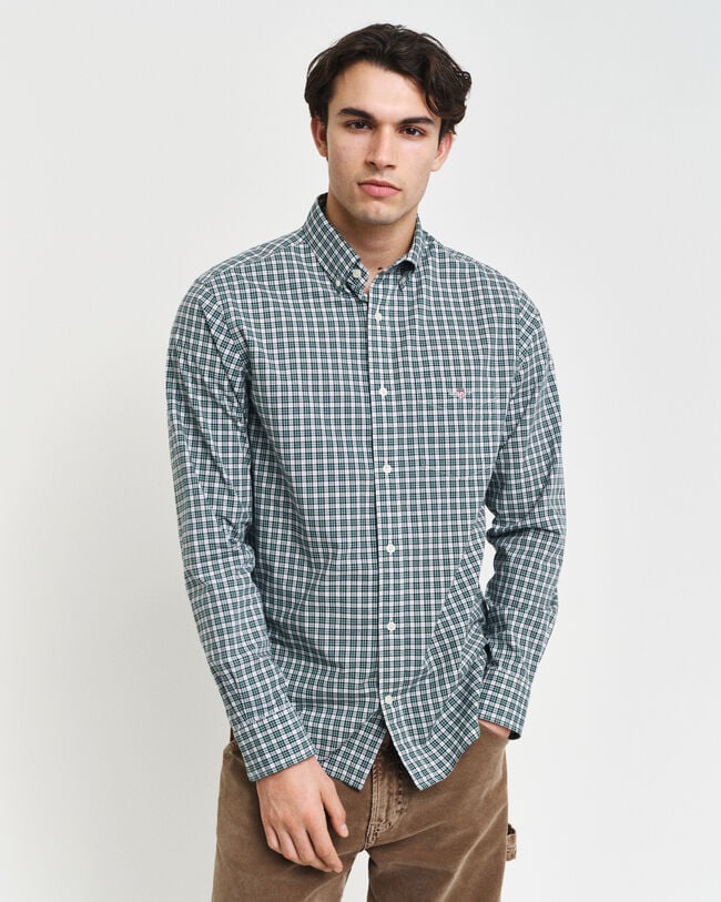 Regular Fit Small Checked Poplin Shirt