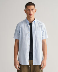 Regular Fit Stripe Short Sleeve Broadcloth Shirt