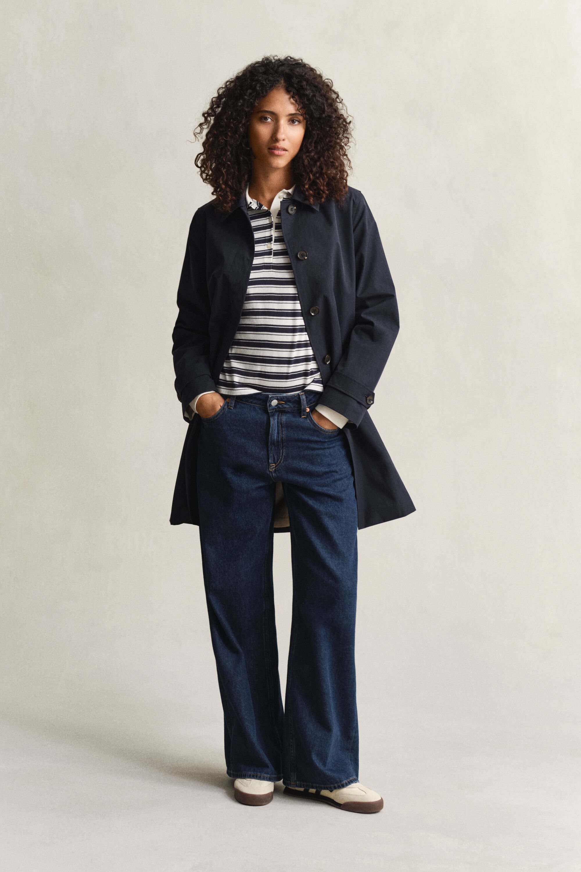 Striped Long Sleeve Polo Shirt